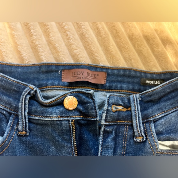 Judy Blue Dark Wash Wide Leg Denim Jeans - Picture 2 of 5